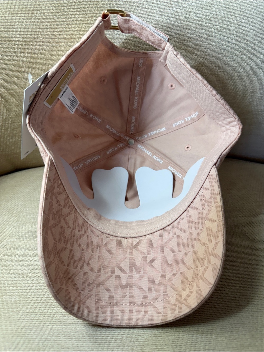 Michael Kors Light Pink MK Monogram Baseball Cap - Picture 7 of 7